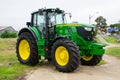 John deere farm Tractor model 6195M is 30 gpm pressure-flow compensated hydraulic system. Royalty Free Stock Photo